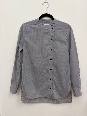 Rue Blanche Striped Asymmetrical Button Down
